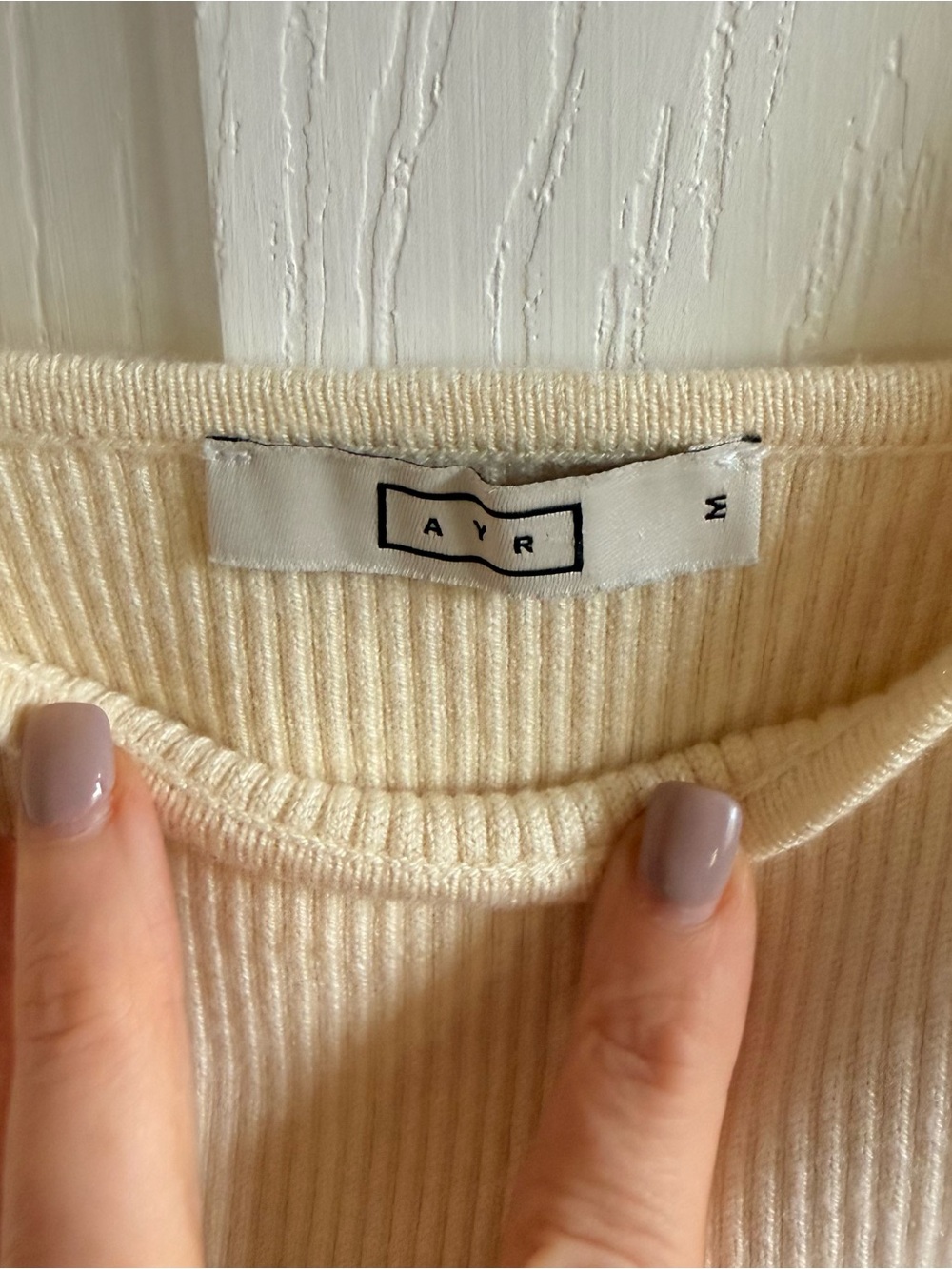 AYR "The Flex" Ribbed Tank — Ivory, size M - Picture 2 of 4